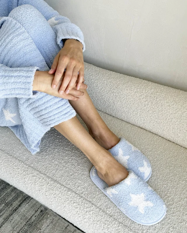 Don't Delay Blue Star Cozy Slipper Slide