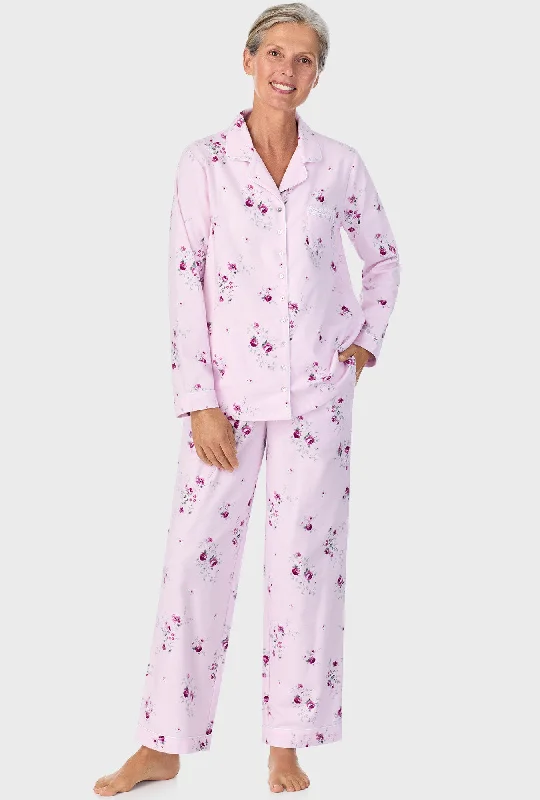 Weekend Steals Await Blush Pink Floral Notch Collar PJ Set