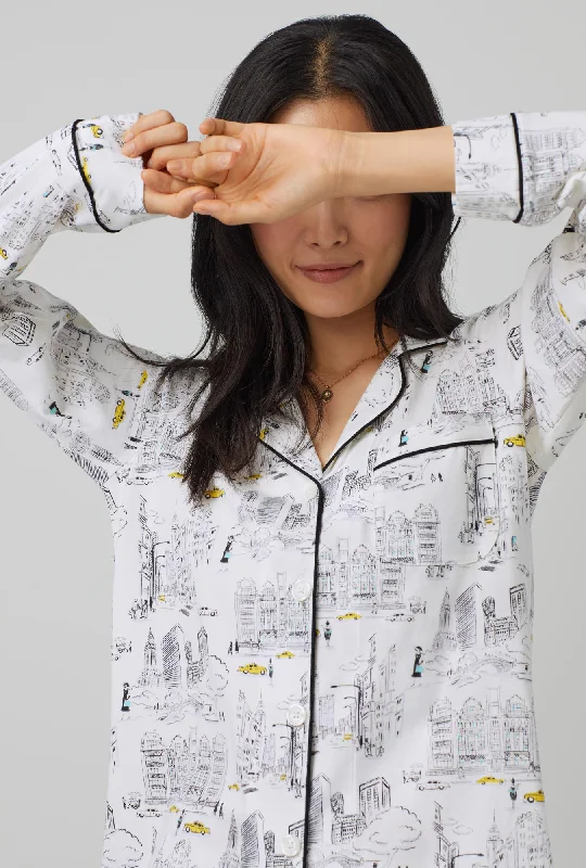 Reduced Rates City That Never Sleeps Long Sleeve Classic Stretch Jersey PJ Set