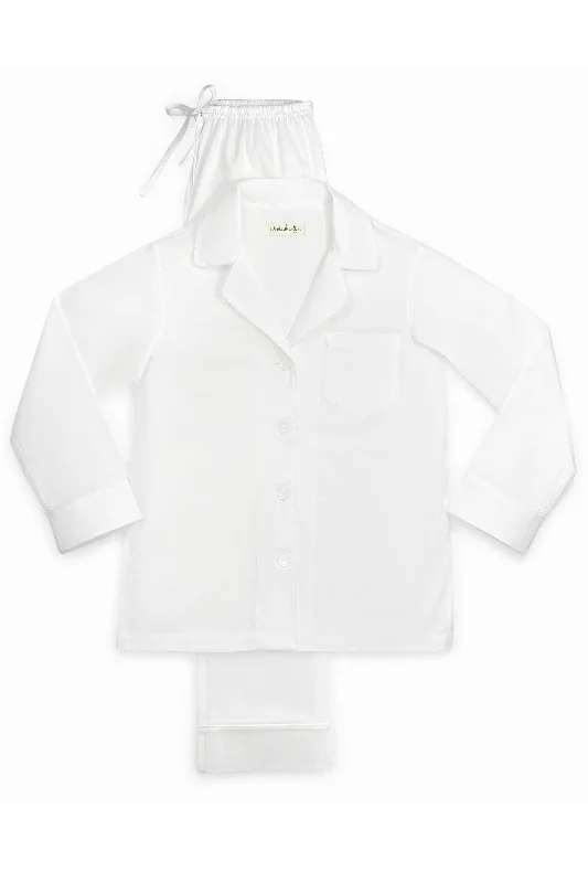 Celebrate the Weekend with Discounts White Cotton Oxford Pajamas