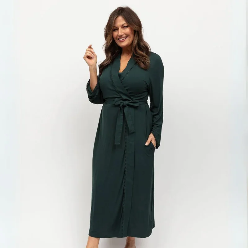 Quick Deals CyberJammies Anne Jersey Long Robe Emerald
