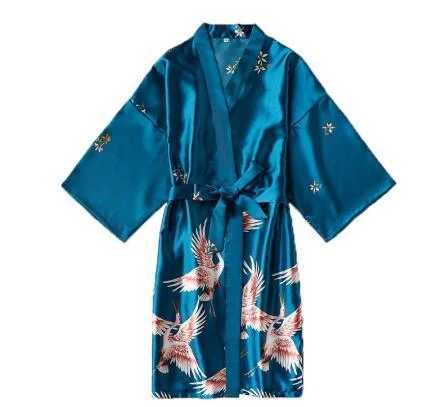 Weekend Offers That Shine Dove Silk Satin Nightgown-Kimono Robe