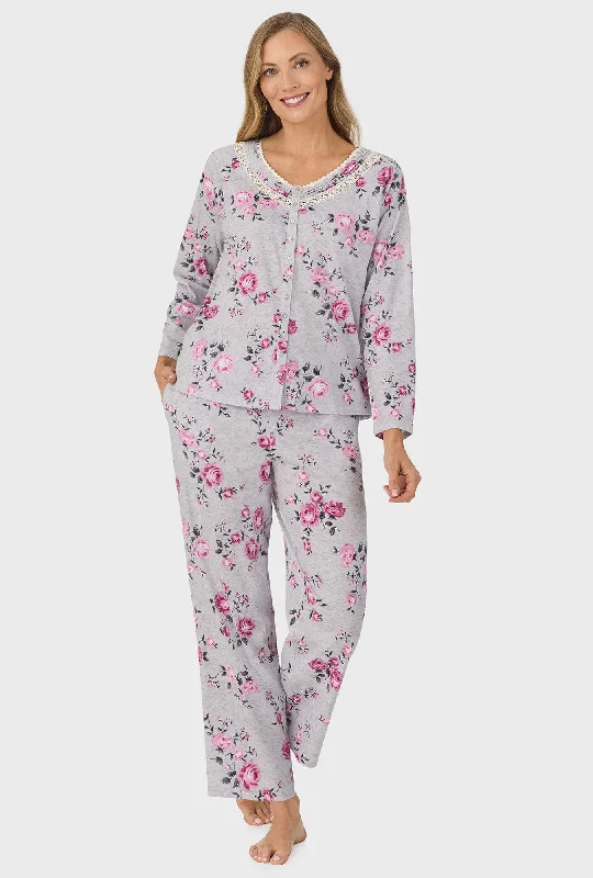 Now Available Heather Garden Roses Long Sleeve Long Pant PJ Set