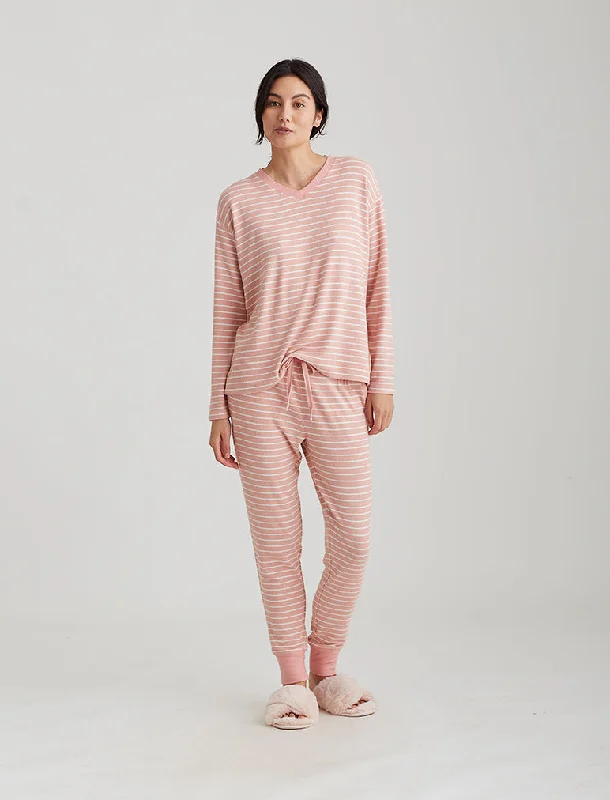 Today's Deal Feather Soft V-Neck Top and Jogger