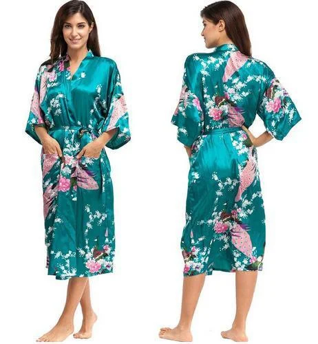 Make Your Weekend Count with Savings Floral Silk Kimono Nightgown
