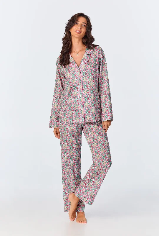 Weekend Savings Fiesta Florence May Long Sleeve Classic Woven Cotton Tana Lawn Long PJ Set Made with Liberty Fabrics Weekend Savings Fiesta Florence May Long Sleeve Classic Woven Cotton Tana Lawn Long PJ Set Made with Liberty Fabrics
