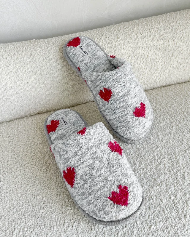 Exclusive Offer Red Hearts Cozy Slipper Slide