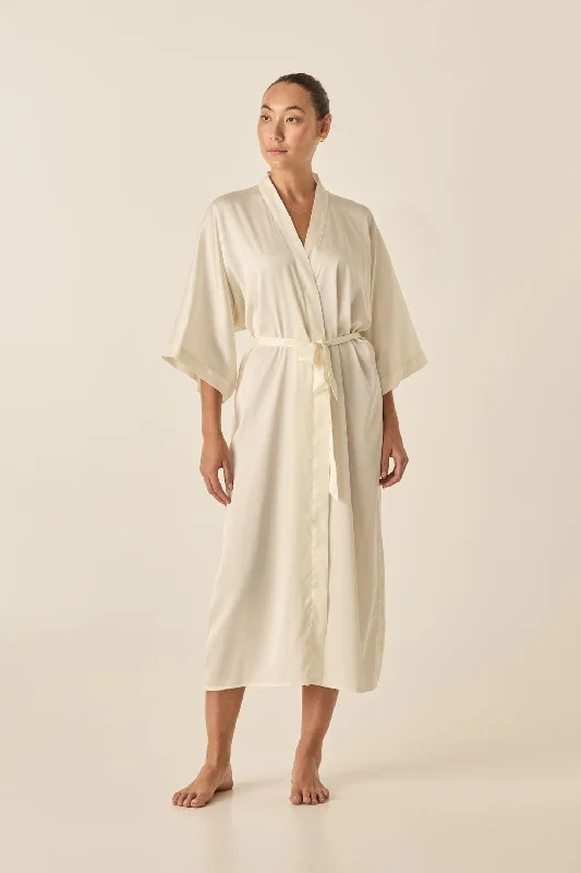 Weekend Specials to Delight Henrietta Ivory Satin Robe
