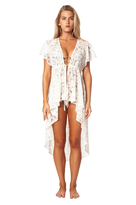 Hurry Up High Low Boho Lace Cover Up