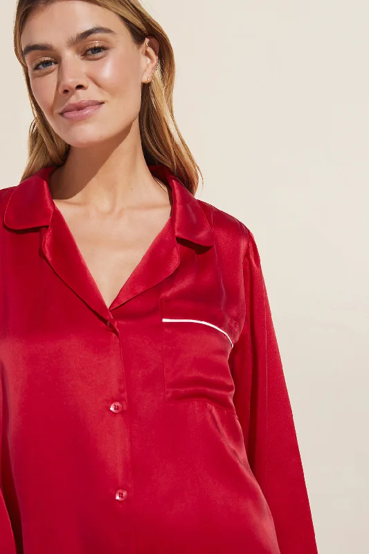 Weekend Discounts to Delight Inez Washable Silk Long PJ Set