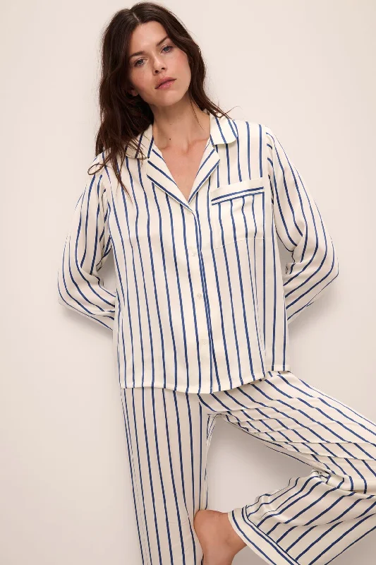 Weekend Discounts You Deserve Inez Washable Silk Printed Long PJ Set