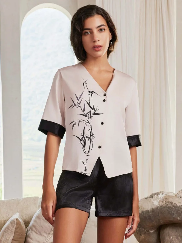 Savings Galore Ink Bamboo Pajama Set Shorts 2 Pcs