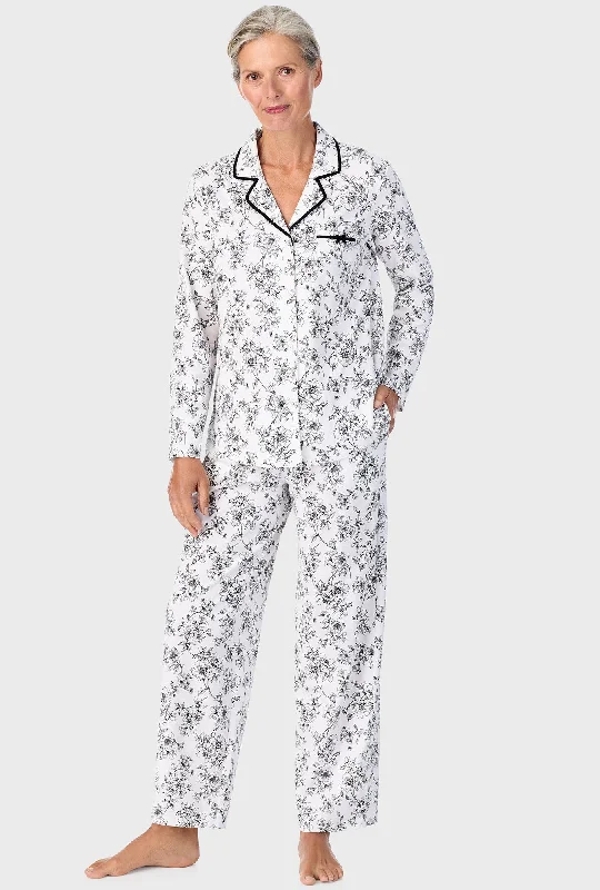 Quick Sale Ivory Floral Long Sleeve Long Pant PJ Set