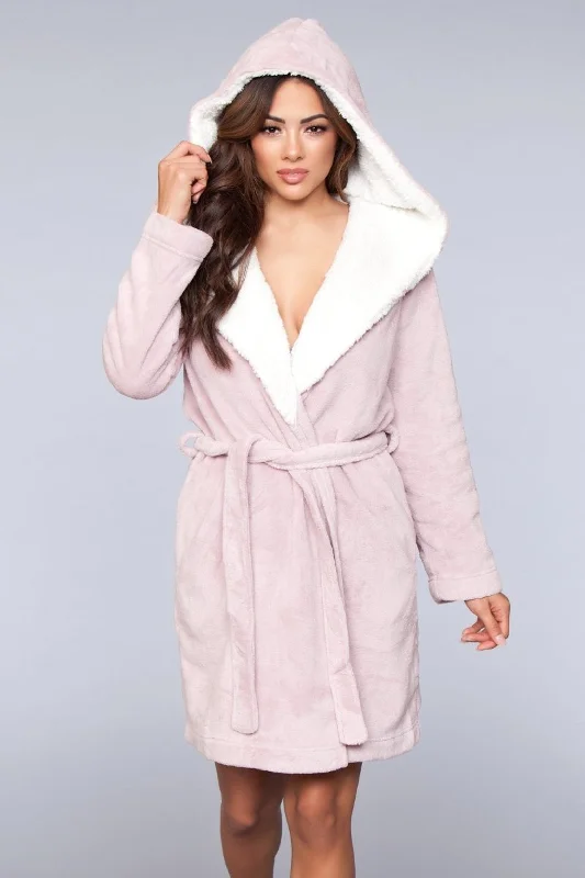 Weekend Bargains to Sizzle Janet Sherpa Lined Hooded Bathrobe