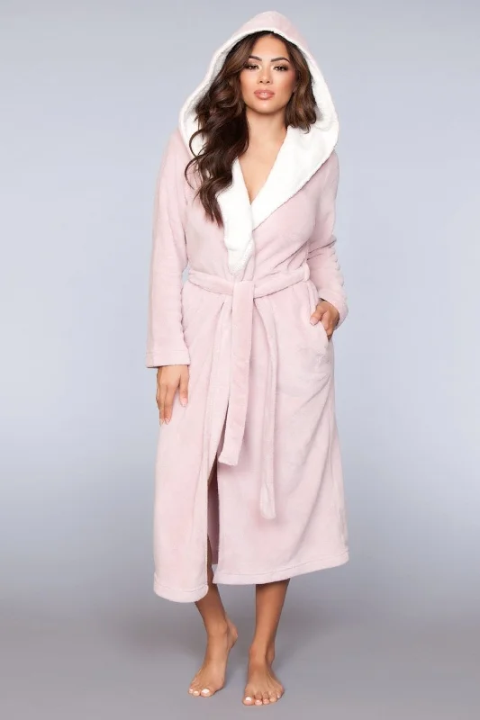 Weekend Offers That Please Janet Sherpa Lined Long Bathrobe