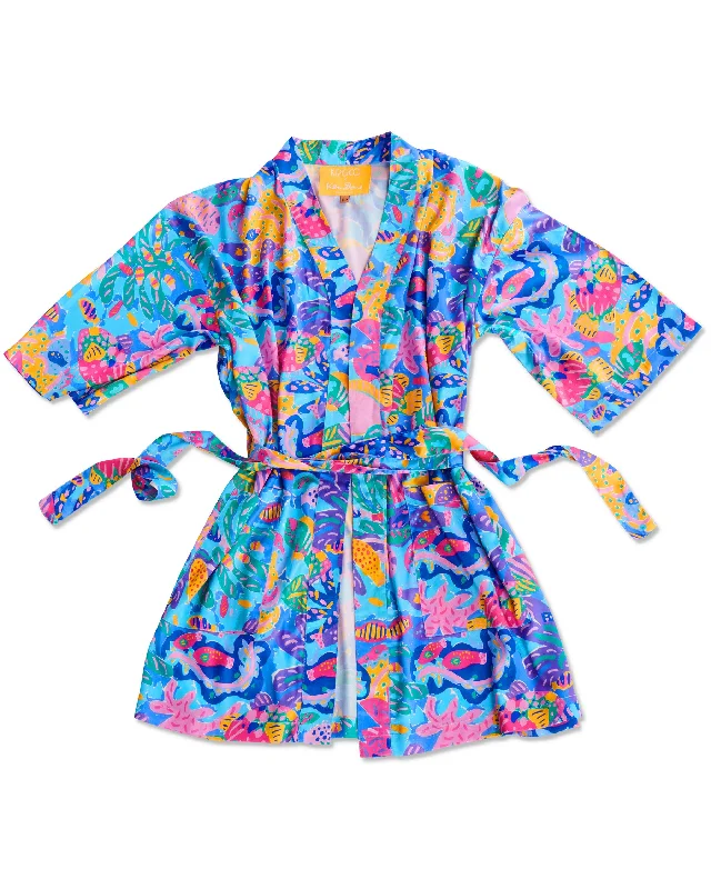 Time-Limited Offer Kip&Co x Ken Done Reef Garden Satin Robe