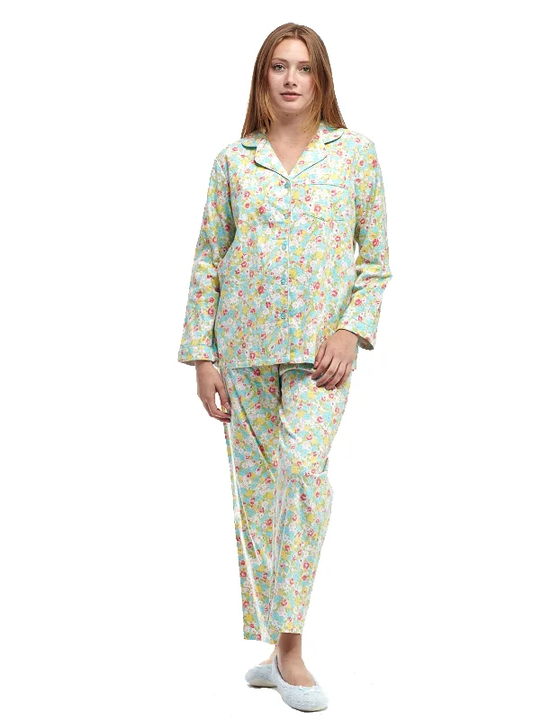 Special Discount La Cera Long Sleeve Floral Flannel Pajama Set