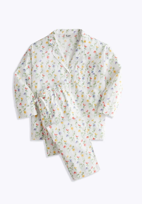 Don't Miss Out Marina Pajama Set in White Vintage Floral