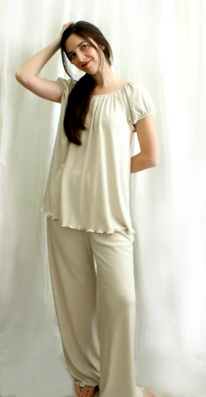 Weekend Deals That Thrill MARY Short Sleeve Raglan Long Top & Long Pant Supima Cotton Micro Modal Pajama Set Weekend Deals That Thrill MARY Short Sleeve Raglan Long Top & Long Pant Supima Cotton Micro Modal Pajama Set