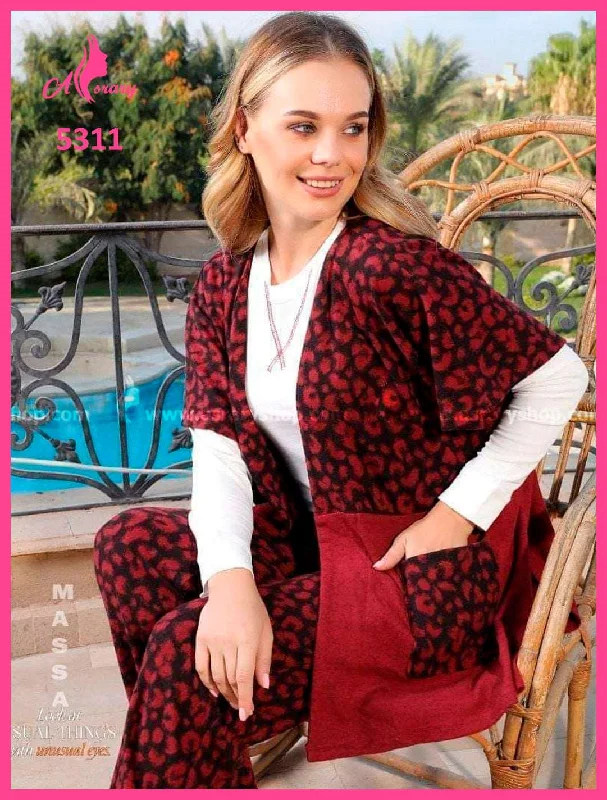 Your Weekend, Your Savings Jacquard Wool Cardigan Pajamas Set (3pcs) 5311