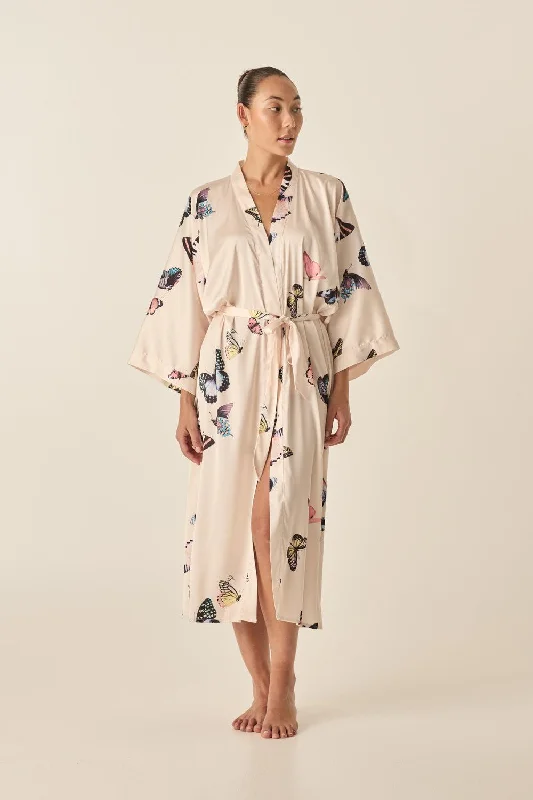 Midnight Sale Nakita Butterfly Silky Satin Robe