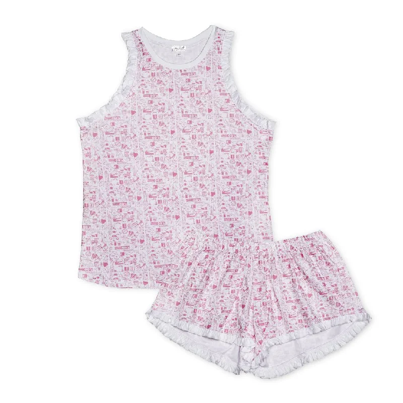 Final Clearance New York City Women’s Ruffle Short Pajama Set