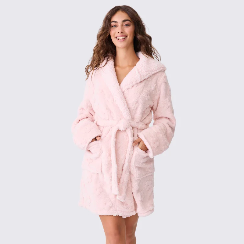 Weekend Discounts to Relish PJ Salvage Lets Get Cozy Robe Pink Pearl