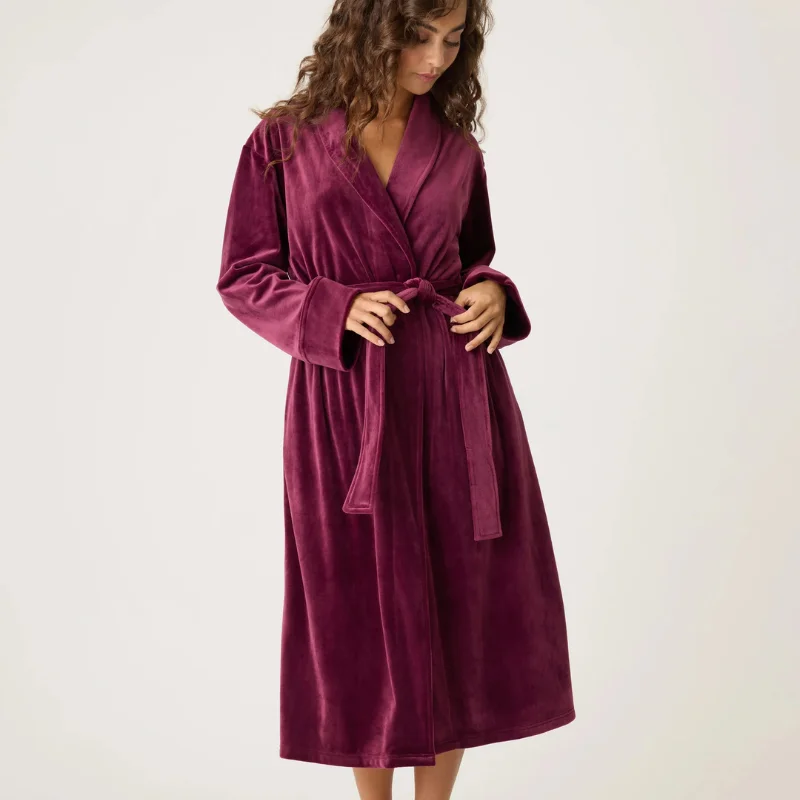 Daily Special PJ Salvage Velvety Velour Robe Bordeaux