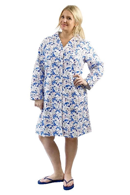 Final Offer Plus Size Blue Fox Flannel Night Shirt
