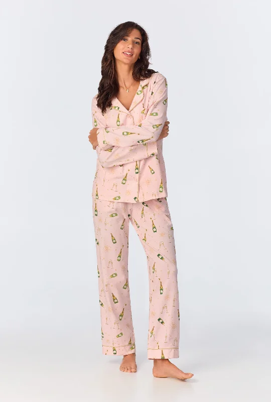 Early Bird Pop Fizz Long Sleeve Classic Stretch Long Jersey PJ Set