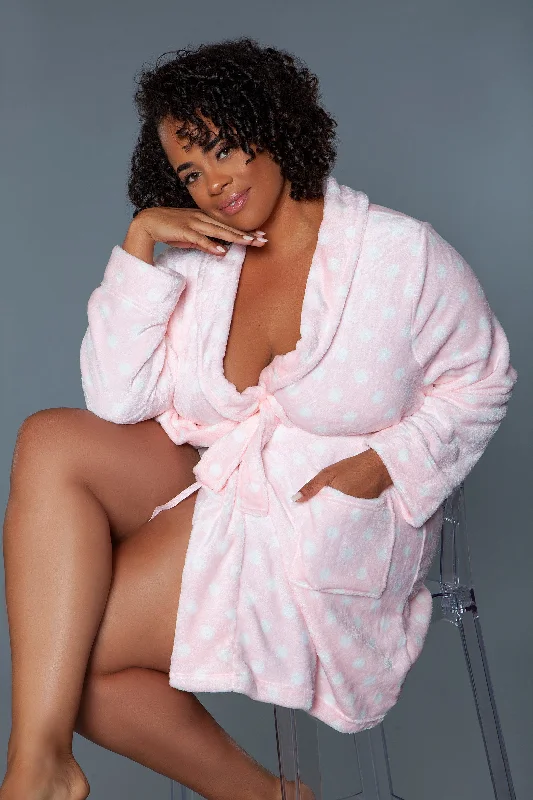 Pink/White Polka Dot Print