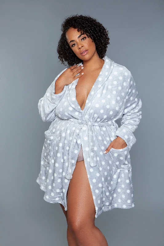 Grey/White Polka Dot
