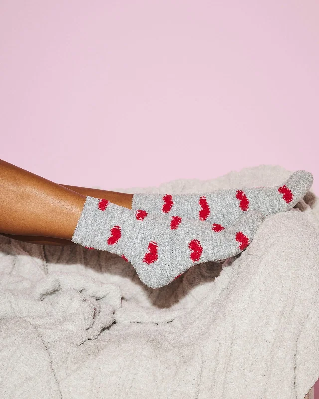 Unmissable Sale Red Hearts Bia Fuzzy Socks