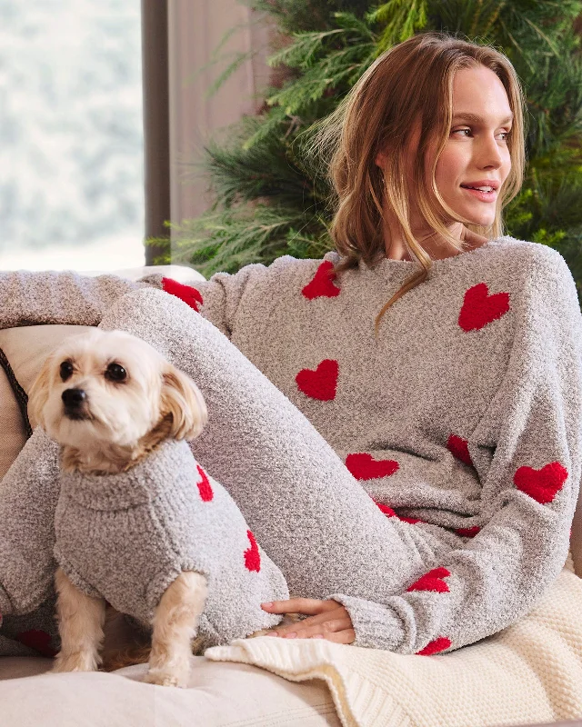 Lowest Price Red Hearts Fuzzy Sweater PJ Set
