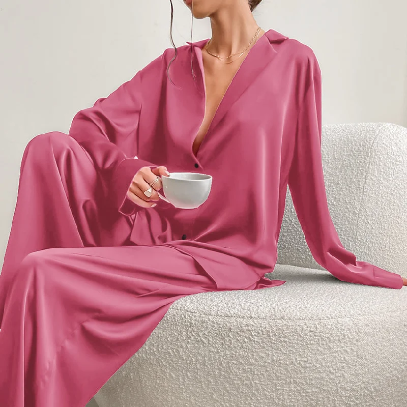 Unmissable Offer Relaxed Satin Pajama Set