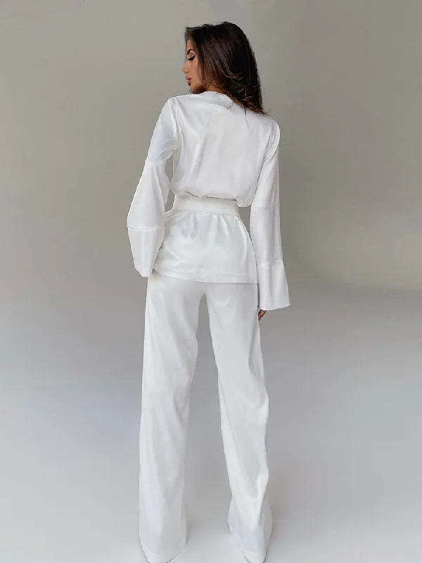 Mega Sale Satin Wrap Lounging Pajama Set