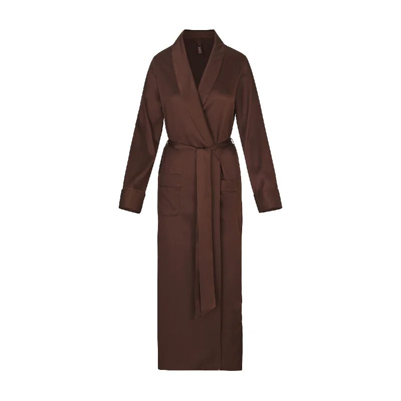 Weekend Bargains Await You SILK SLEEP ROBE | COCOA