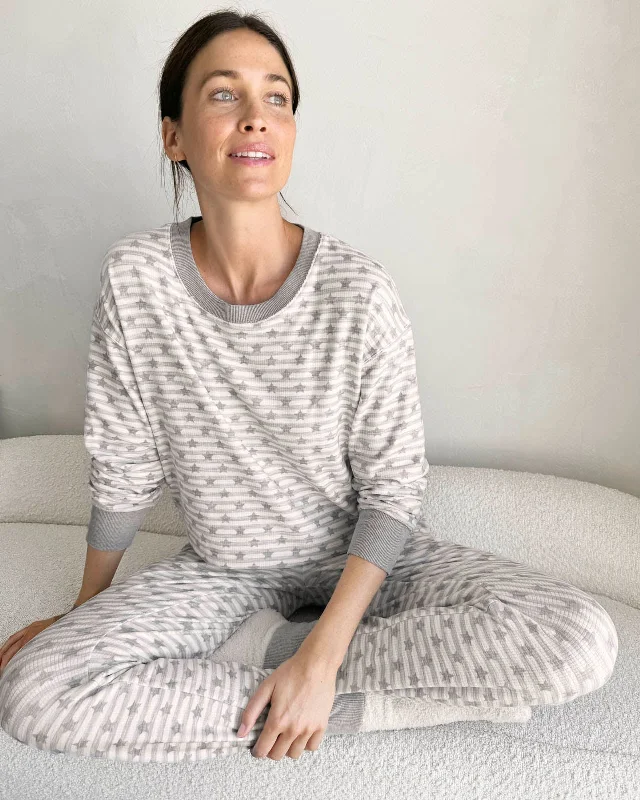 Weekend Sale: Don't Miss Out Star Stripe Marna Waffle Thermal PJ Set