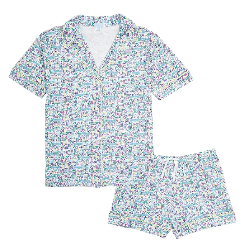Today's Deal Tennis Women’s Button Front Short Pajama Set