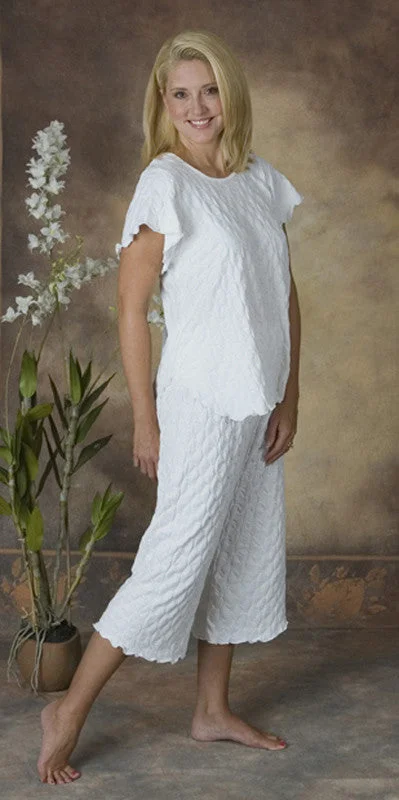 Weekend Deal Short Sleeve Long Top & Palazzos Waffle Collection