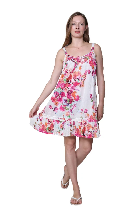 Weekend Deals to Make You Happy La Cera Watercolor Garden Cotton Chemise