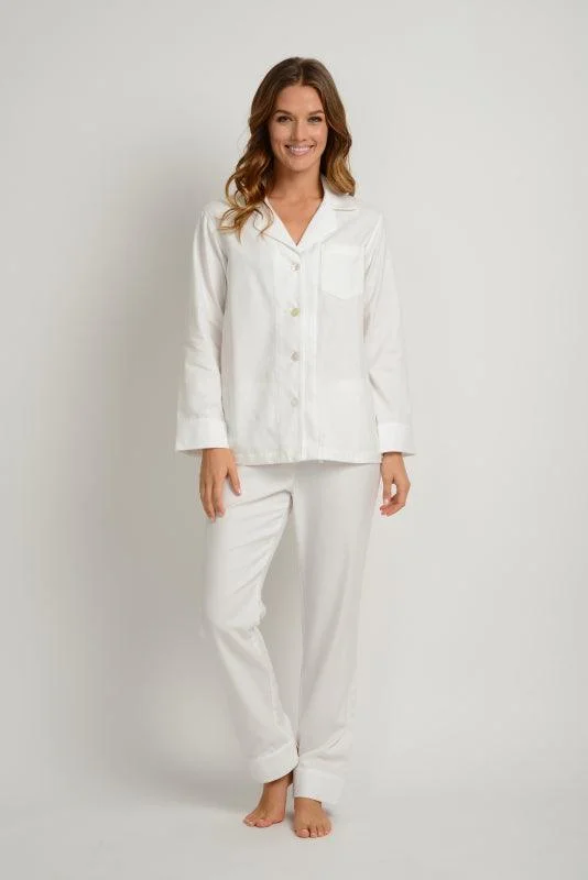 Unwind with Weekend Discounts White Portuguese Flannel Pajamas
