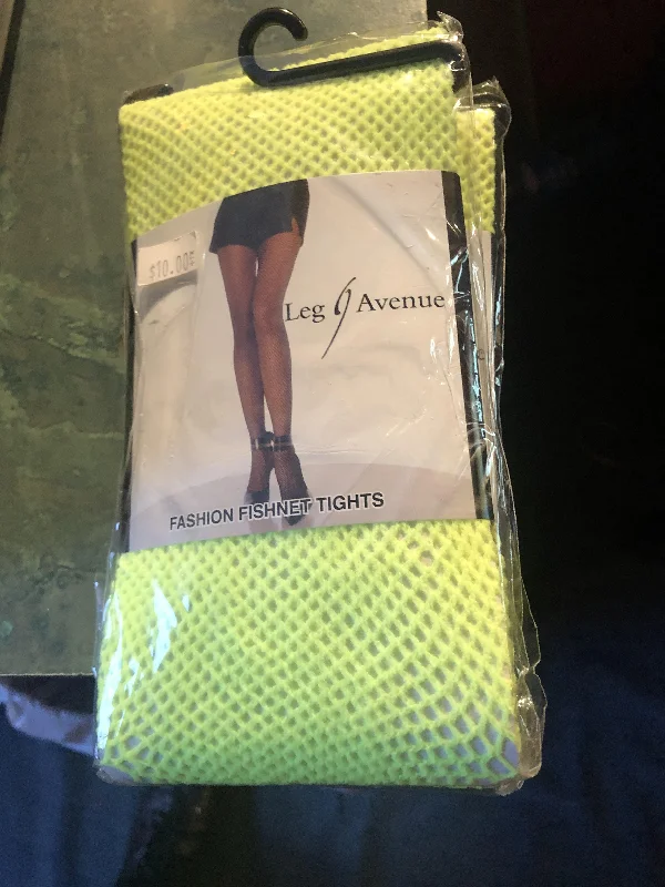 Weekend Bargains to Relish (1) 2 PAIR PACK ACID GREEN FISHNET TIGHTS ONE SIZE