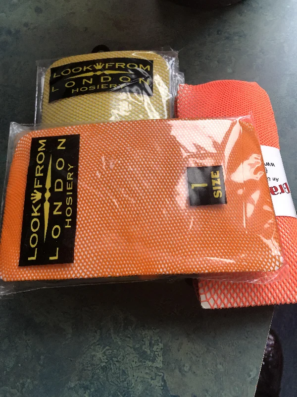 Weekend Savings Extravaganza (1) 4 PAIR PACK FISHNET TIGHTS 2 YELLOW 2 ORANGE