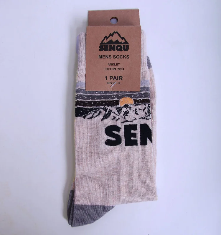 Special Price 1PACK SENQU MOUNTAIN SOCKS - OATMEAL