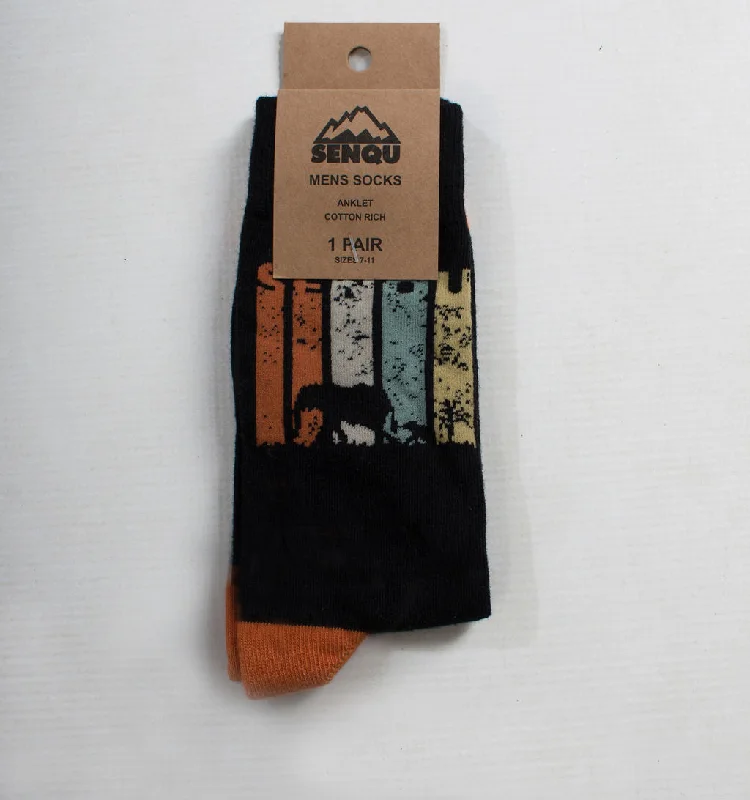 Hot Buy 1PACK SENQU PARK SOCKS – BLACK