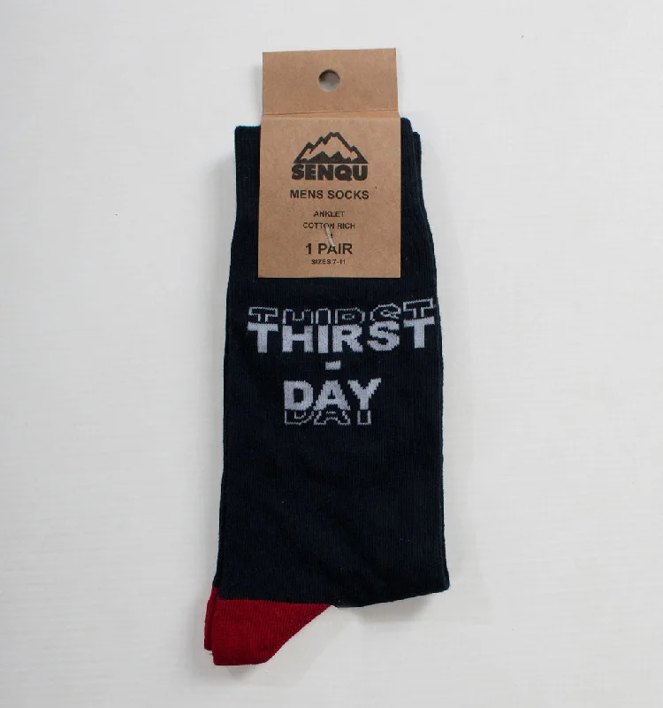 Weekend Deals That Dazzle 1PACK SENQU THIRST DAY SOCKS  – NAVY