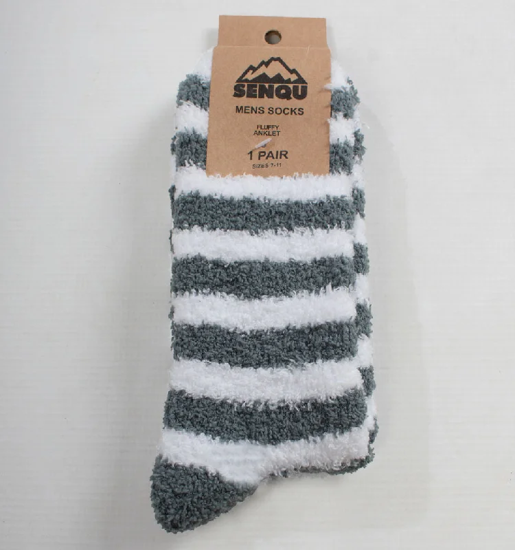 Weekend-Only Price Drops 1PACK STRIPE FLUFFY SOCKS  – GREY