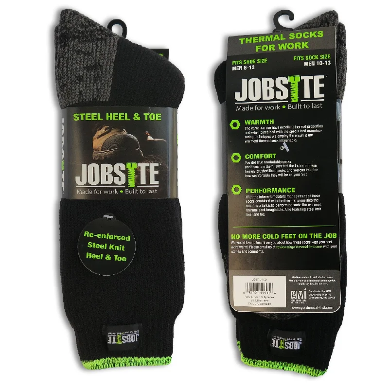 Time-Sensitive 2 Pack Jobsite Mens Thermal Moisture Wicking Extra Heavy Full Cushion Boot Socks