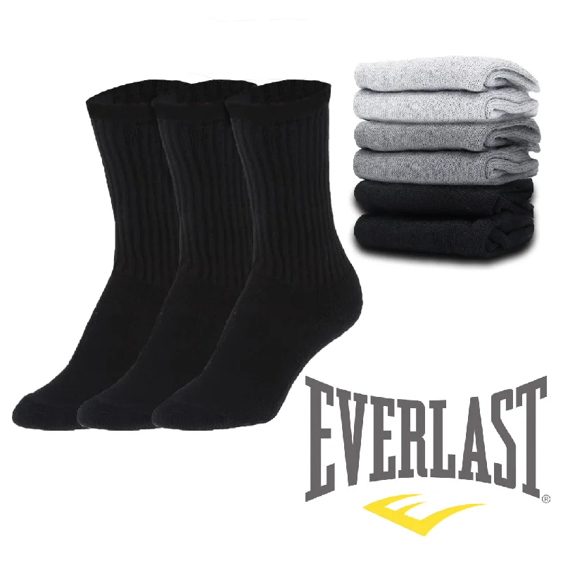 Hurry Up 3 or 6 Pairs Everlast Men's Regular Tube Crew Socks Casual or Athletic